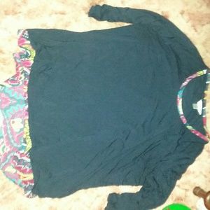 Cj banks navy blue spilt back top 3x